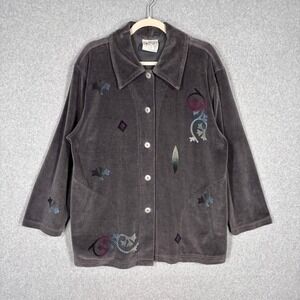 Play Alegre Hand Painted Tunic Shirt Jacket Small Artsy Art to Wear Iridescent